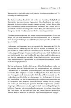 Bild der Seite - 249 - in Cultural Governance in Österreich - Eine interpretative Policy-Analyse zu kulturpolitischen Entscheidungsprozessen in Linz und Graz