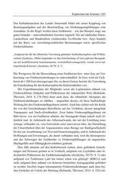 Bild der Seite - 257 - in Cultural Governance in Österreich - Eine interpretative Policy-Analyse zu kulturpolitischen Entscheidungsprozessen in Linz und Graz