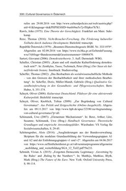 Bild der Seite - 308 - in Cultural Governance in Österreich - Eine interpretative Policy-Analyse zu kulturpolitischen Entscheidungsprozessen in Linz und Graz