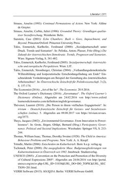 Bild der Seite - 311 - in Cultural Governance in Österreich - Eine interpretative Policy-Analyse zu kulturpolitischen Entscheidungsprozessen in Linz und Graz