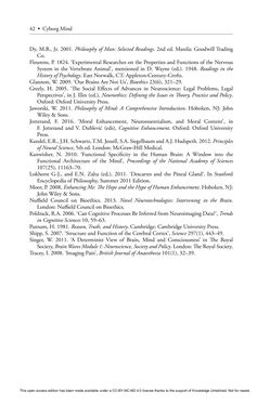 Image of the Page - 42 - in Cyborg Mind - What Brain–Computer and Mind–Cyberspace Interfaces Mean for Cyberneuroethics