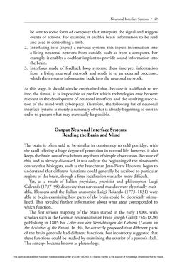 Image of the Page - 49 - in Cyborg Mind - What Brain–Computer and Mind–Cyberspace Interfaces Mean for Cyberneuroethics