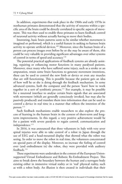 Bild der Seite - 72 - in Cyborg Mind - What Brain–Computer and Mind–Cyberspace Interfaces Mean for Cyberneuroethics