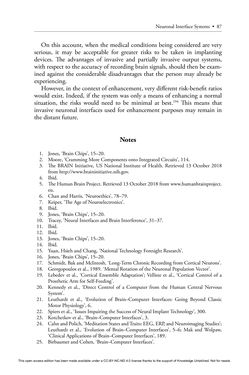 Image of the Page - 87 - in Cyborg Mind - What Brain–Computer and Mind–Cyberspace Interfaces Mean for Cyberneuroethics