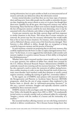 Image of the Page - 117 - in Cyborg Mind - What Brain–Computer and Mind–Cyberspace Interfaces Mean for Cyberneuroethics