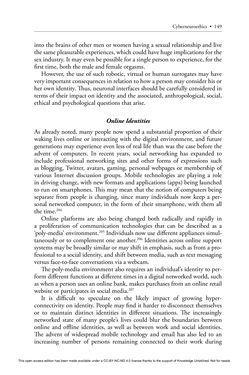 Image of the Page - 149 - in Cyborg Mind - What Brain–Computer and Mind–Cyberspace Interfaces Mean for Cyberneuroethics
