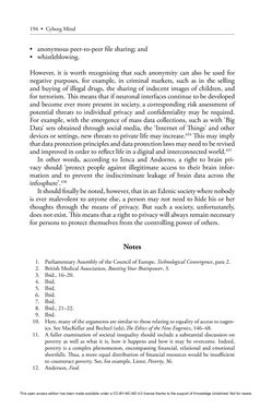 Image of the Page - 194 - in Cyborg Mind - What Brain–Computer and Mind–Cyberspace Interfaces Mean for Cyberneuroethics