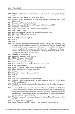 Image of the Page - 198 - in Cyborg Mind - What Brain–Computer and Mind–Cyberspace Interfaces Mean for Cyberneuroethics
