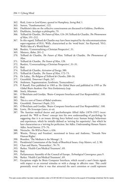 Image of the Page - 204 - in Cyborg Mind - What Brain–Computer and Mind–Cyberspace Interfaces Mean for Cyberneuroethics