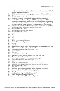 Image of the Page - 205 - in Cyborg Mind - What Brain–Computer and Mind–Cyberspace Interfaces Mean for Cyberneuroethics