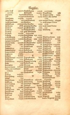 Bild der Seite - Register 10 - in Kreütter Buch - Darinn Underscheidt, Namen vnnd Würckung der Kreutter, Stauden, Hecken vnnd Beumen, sampt jhren Früchten, so inn Deutschen Landen wachsen