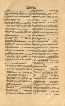 Bild der Seite - Register 7 - in Kreütter Buch - Darinn Underscheidt, Namen vnnd Würckung der Kreutter, Stauden, Hecken vnnd Beumen, sampt jhren Früchten, so inn Deutschen Landen wachsen