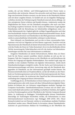 Bild der Seite - 285 - in Digitale Datenbanken - Eine Medientheorie im Zeitalter von Big Data