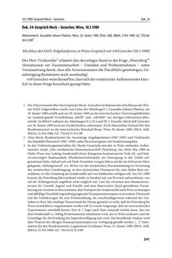 Image of the Page - 241 - in Österreich und die deutsche Frage 1987–1990 - Vom Honecker-Besuch in Bonn bis zur Einheit