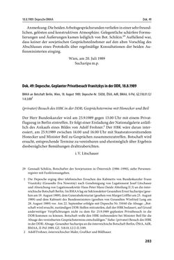 Image of the Page - 283 - in Österreich und die deutsche Frage 1987–1990 - Vom Honecker-Besuch in Bonn bis zur Einheit