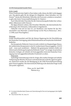 Image of the Page - 601 - in Österreich und die deutsche Frage 1987–1990 - Vom Honecker-Besuch in Bonn bis zur Einheit