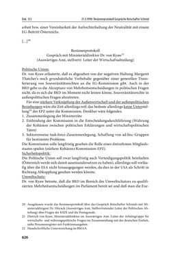 Image of the Page - 626 - in Österreich und die deutsche Frage 1987–1990 - Vom Honecker-Besuch in Bonn bis zur Einheit