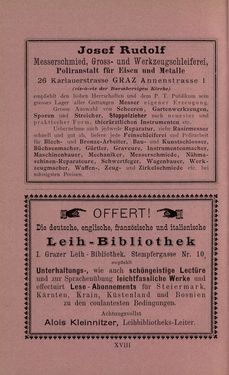 Image of the Page - XVIII - in Die nordöstliche Steiermark - Eine Wanderung durch vergessene Lande