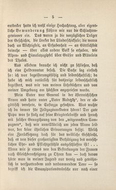 Bild der Seite - 5 - in Die Waffen nieder! - Eine Lebensgeschichte von Bertha von Suttner, Band 1