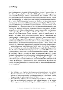 Image of the Page - 11 - in Umgang mit religiöser Differenz im Kindergarten - Eine ethnographische Studie an Einrichtungen in katholischer und islamischer Trägerschaft