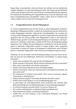 Bild der Seite - 113 - in Umgang mit religiöser Differenz im Kindergarten - Eine ethnographische Studie an Einrichtungen in katholischer und islamischer Trägerschaft