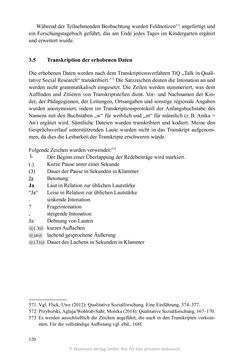 Image of the Page - 120 - in Umgang mit religiöser Differenz im Kindergarten - Eine ethnographische Studie an Einrichtungen in katholischer und islamischer Trägerschaft