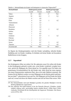 Bild der Seite - 132 - in Umgang mit religiöser Differenz im Kindergarten - Eine ethnographische Studie an Einrichtungen in katholischer und islamischer Trägerschaft