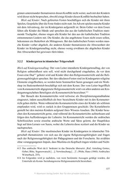 Image of the Page - 137 - in Umgang mit religiöser Differenz im Kindergarten - Eine ethnographische Studie an Einrichtungen in katholischer und islamischer Trägerschaft