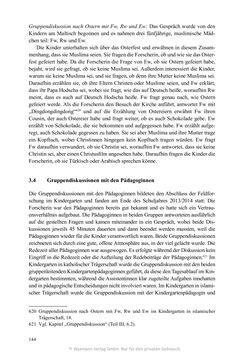 Bild der Seite - 144 - in Umgang mit religiöser Differenz im Kindergarten - Eine ethnographische Studie an Einrichtungen in katholischer und islamischer Trägerschaft