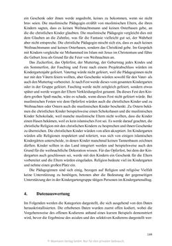 Image of the Page - 149 - in Umgang mit religiöser Differenz im Kindergarten - Eine ethnographische Studie an Einrichtungen in katholischer und islamischer Trägerschaft