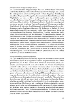 Image of the Page - 155 - in Umgang mit religiöser Differenz im Kindergarten - Eine ethnographische Studie an Einrichtungen in katholischer und islamischer Trägerschaft