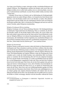 Image of the Page - 166 - in Umgang mit religiöser Differenz im Kindergarten - Eine ethnographische Studie an Einrichtungen in katholischer und islamischer Trägerschaft
