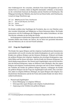 Image of the Page - 174 - in Umgang mit religiöser Differenz im Kindergarten - Eine ethnographische Studie an Einrichtungen in katholischer und islamischer Trägerschaft