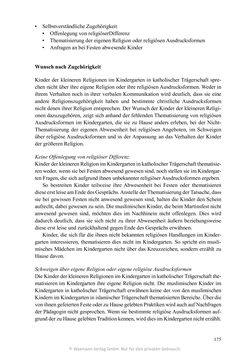 Bild der Seite - 175 - in Umgang mit religiöser Differenz im Kindergarten - Eine ethnographische Studie an Einrichtungen in katholischer und islamischer Trägerschaft