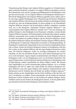 Bild der Seite - 182 - in Umgang mit religiöser Differenz im Kindergarten - Eine ethnographische Studie an Einrichtungen in katholischer und islamischer Trägerschaft