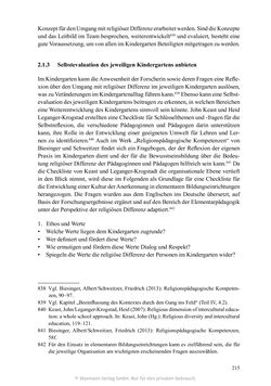 Image of the Page - 215 - in Umgang mit religiöser Differenz im Kindergarten - Eine ethnographische Studie an Einrichtungen in katholischer und islamischer Trägerschaft