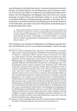 Bild der Seite - 242 - in Umgang mit religiöser Differenz im Kindergarten - Eine ethnographische Studie an Einrichtungen in katholischer und islamischer Trägerschaft