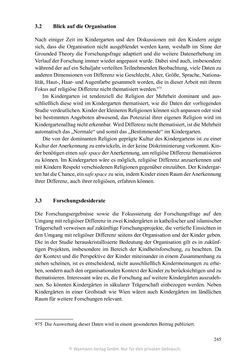 Bild der Seite - 245 - in Umgang mit religiöser Differenz im Kindergarten - Eine ethnographische Studie an Einrichtungen in katholischer und islamischer Trägerschaft