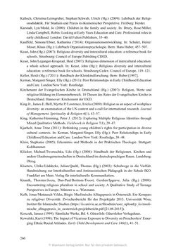 Image of the Page - 260 - in Umgang mit religiöser Differenz im Kindergarten - Eine ethnographische Studie an Einrichtungen in katholischer und islamischer Trägerschaft