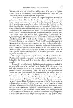 Image of the Page - 17 - in Was macht die Digitalisierung mit den Hochschulen? - Einwürfe und Provokationen