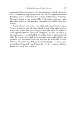 Image of the Page - 23 - in Was macht die Digitalisierung mit den Hochschulen? - Einwürfe und Provokationen
