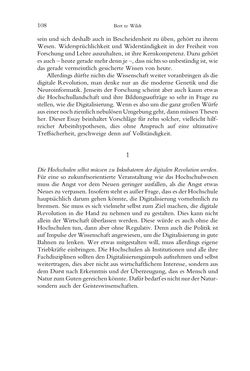 Bild der Seite - 108 - in Was macht die Digitalisierung mit den Hochschulen? - Einwürfe und Provokationen