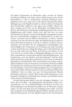 Bild der Seite - 110 - in Was macht die Digitalisierung mit den Hochschulen? - Einwürfe und Provokationen