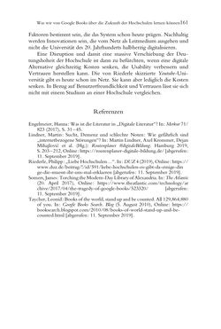 Image of the Page - 161 - in Was macht die Digitalisierung mit den Hochschulen? - Einwürfe und Provokationen