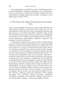 Bild der Seite - 184 - in Was macht die Digitalisierung mit den Hochschulen? - Einwürfe und Provokationen