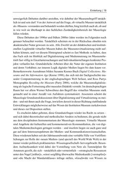 Image of the Page - 19 - in Dinge – Nutzer – Netze - Von der Virtualisierung des Musealen zur Musealisierung des Virtuellen