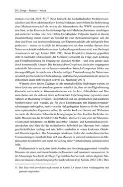 Image of the Page - 20 - in Dinge – Nutzer – Netze - Von der Virtualisierung des Musealen zur Musealisierung des Virtuellen