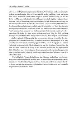 Image of the Page - 28 - in Dinge – Nutzer – Netze - Von der Virtualisierung des Musealen zur Musealisierung des Virtuellen