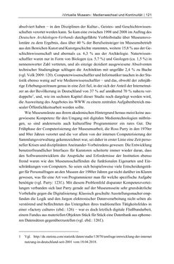 Image of the Page - 121 - in Dinge – Nutzer – Netze - Von der Virtualisierung des Musealen zur Musealisierung des Virtuellen