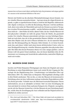 Image of the Page - 127 - in Dinge – Nutzer – Netze - Von der Virtualisierung des Musealen zur Musealisierung des Virtuellen
